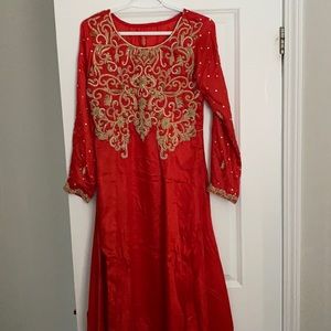 Real silk beautiful red dress